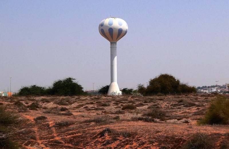 View of the old water tank in Ras Al Khaimah city on June 14,2021. Pawan Singh / The National. 