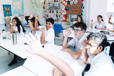 Pupils at Dubai College are taking weekly classes to boost their mental wellbeing. Reem Mohammed/The National