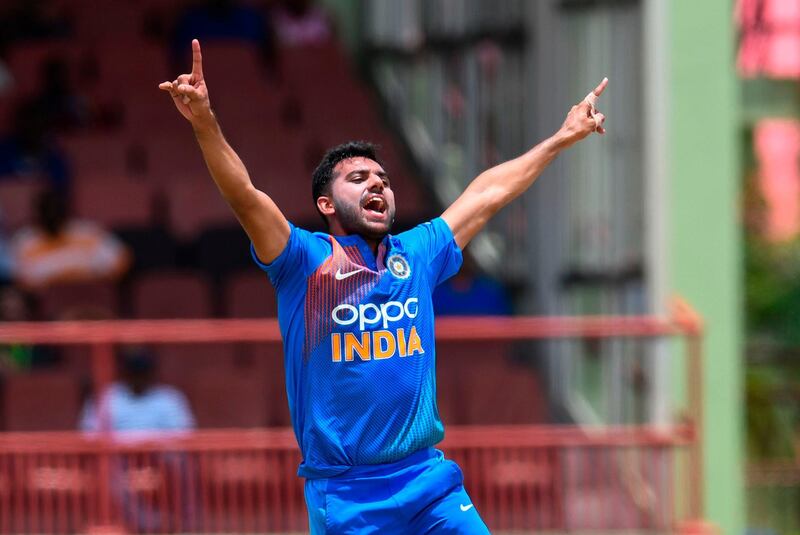 Deepak Chahar (8/10): Yet another promising seamer to represent India, Deepak - cousin of spinner Rahul - played just the dead rubber. And what a spell he had as he finished with figures of 3-4 in three overs that included a maiden. He is perfectly capable of pushing for a permanent spot in the T20 XI. AFP