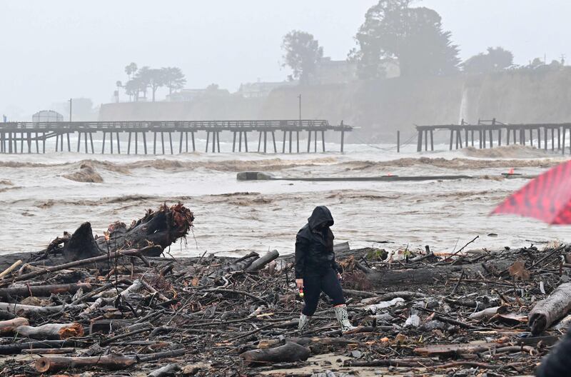 The pier at Capitola Wharf is split in half in the city of Aptos, California. AFP