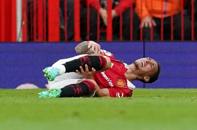 Manchester United's Antony picked up an injury against Chelsea. PA