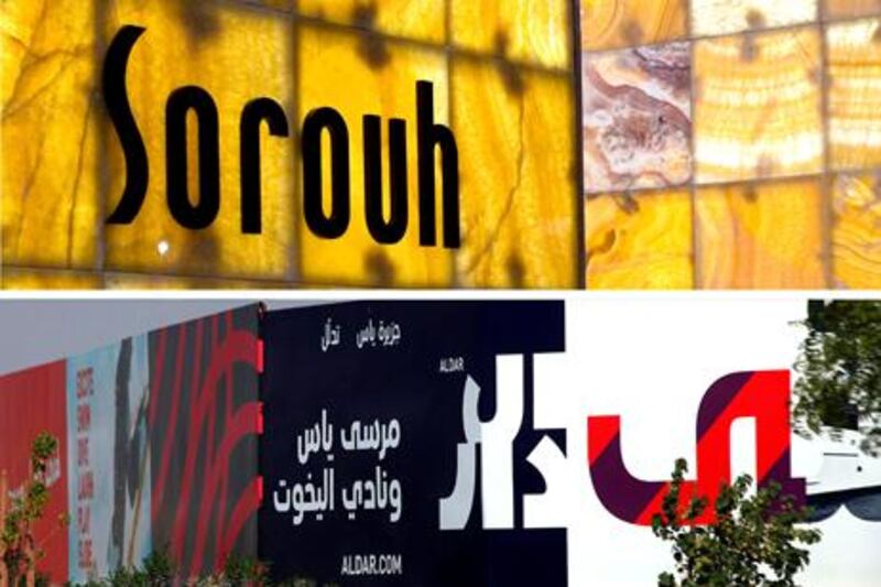 The name of Abu Dhabi's second biggest developer Sorouh will disappear after its merger with Aldar. Jaime Puebla & Delores Johnson / The National