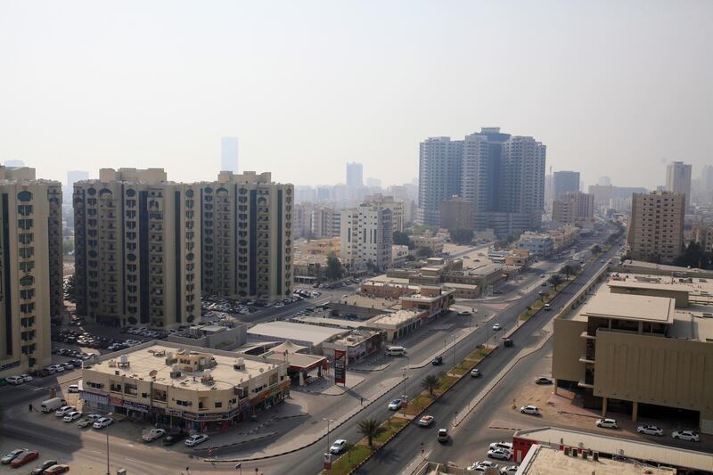 AJMAN, UAE. August 4, 2014 -  Stock photograph of towers in Ajman, August 4, 2014. (Photos by: Sarah Dea/The National, Story by: Standalone, Stock)
