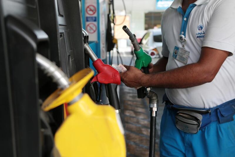 Abu Dhabi, United Arab Emirates, July 28, 2015:     ADNOC petrol prices seen at a station on Sultan bin Zayed the First street in Abu Dhabi on July 28, 2015. Christopher Pike / The NationalReporter:  N/ASection: Business