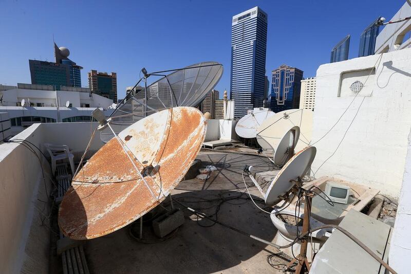 Abu Dhabi banned illegal satellite dishes in 2015. Ravindranath K / The National