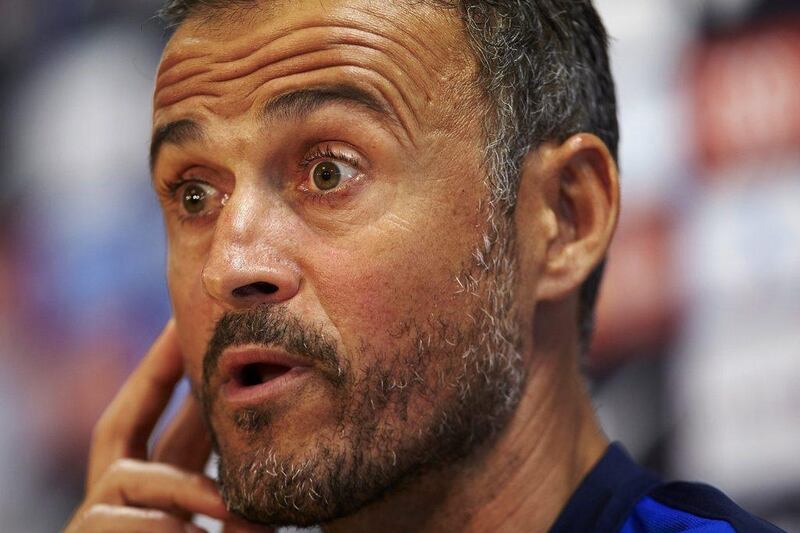 Barcelona manager Luis Enrique during the pre-match press conference on Friday, September 9. Alejandro Garcia / EPA