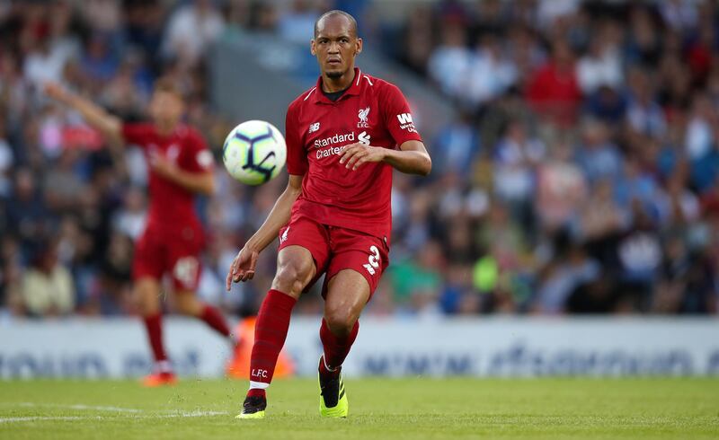 BLACKBURN, ENGLAND - JULY 19: Fabinho of Liverpool during the Pre-Season Friendly between Blackburn Rovers and Liverpool  at Ewood Park on July 19, 2018 in Blackburn, England. (Photo by Lynne Cameron/Getty Images)