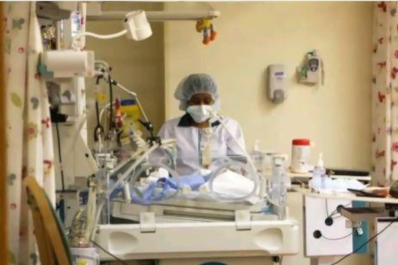 Inside view of the Neonatal Intensive care unit in Mafraq hospital in Abu Dhabi.