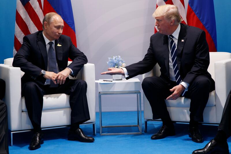 President Donald Trump meets with Russian President Vladimir Putin at the G20 Summit in Hamburg
