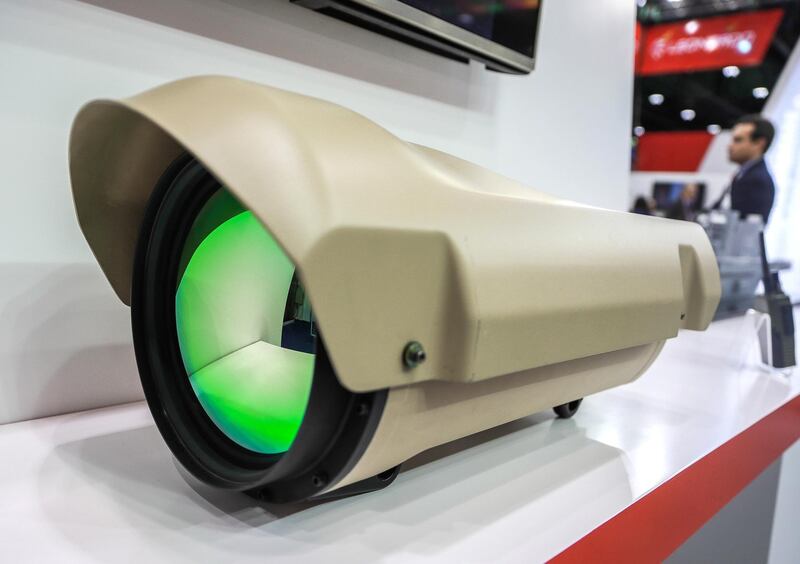 Abu Dhabi, U.A.E., February 17, 2019. INTERNATIONAL DEFENCE EXHIBITION AND CONFERENCE  2019 (IDEX) Day 1-- The  Horizon, an early warning Infra-Red (MWIR) thermal imaging camera.
Victor Besa/The National
Section:  NA
Reporter:  Dania Saadi