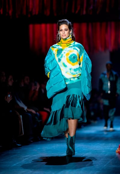 Model Ashley Graham walks the runway of Prabal Gurung fashion show during New York Fashion Week on February 10, 2019 in New York City.  / AFP / Johannes EISELE
