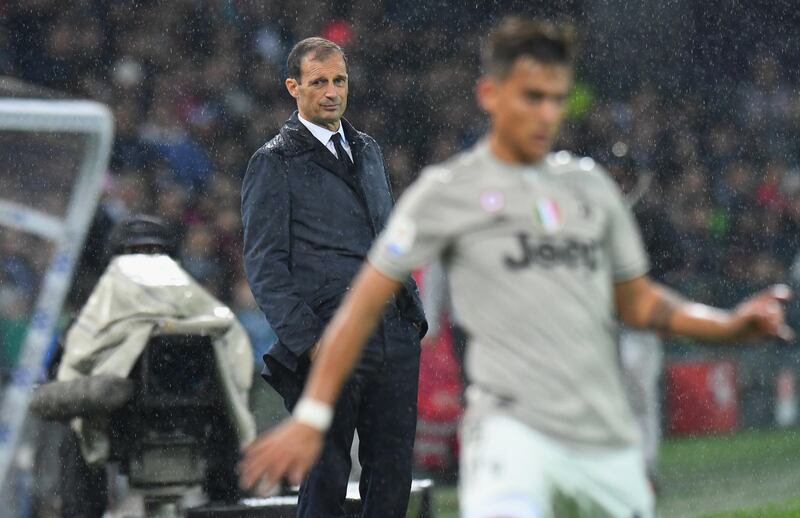 Massimiliano Allegri, head coach of Juventus, looks on during the Serie A match. Getty Images