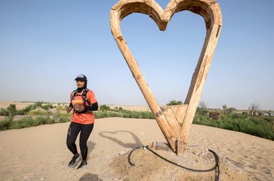 Dubai, United Arab Emirates- Ayesha Ahmed Foolad trying the new routes for the longest ultra Marathon at Last Exit Al Qudra in December.  Ruel Pableo for The National for Melanie Swan's story