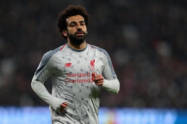 LONDON, ENGLAND - FEBRUARY 04: Mohamed Salah of Liverpool during the Premier League match between West Ham United and Liverpool FC at London Stadium on February 04, 2019 in London, United Kingdom. (Photo by Catherine Ivill/Getty Images)