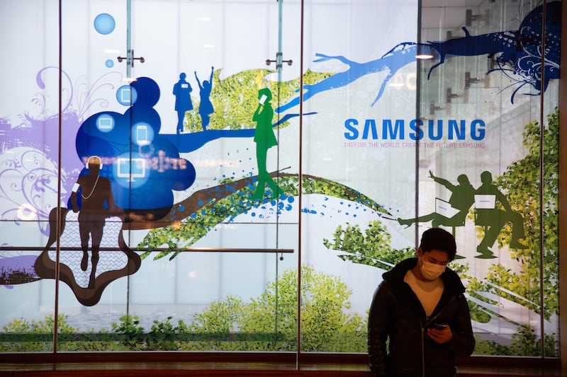 Samsung slips one place into sixth on the Brand Finance ranking, with its brand valued at $107.2bn in 2022. EPA