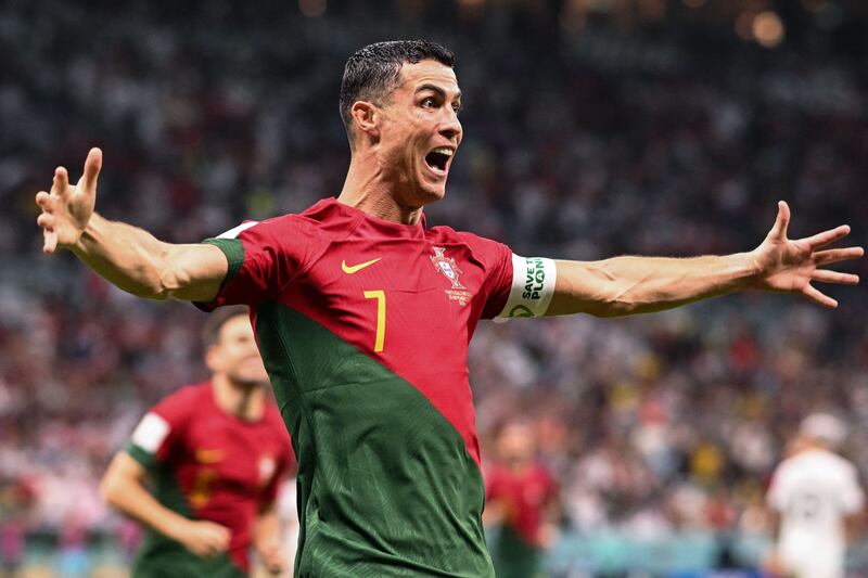 Cristiano Ronaldo celebrates the opener. AFP