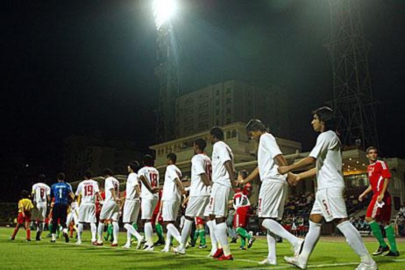 UAE players take to the field for a match during the 2009 Under 20 World Cup in Alexandria, Egypt. Julian Finney / Getty Images