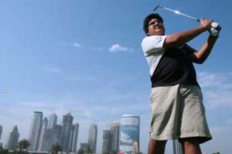 DUBAI-DECEMBER 1,2008 - Khalid Yousuf plays golf at Emirates Golf Club in Dubai. ( Paulo Vecina/The National ) *** Local Caption ***  PV Khalid 12.JPG