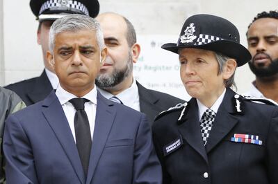 Dame Cressida Dick said London Mayor Sadiq Khan left her with 'no choice' but to resign as Metropolitan Police Commissioner. (Photo by Tolga AKMEN / AFP)