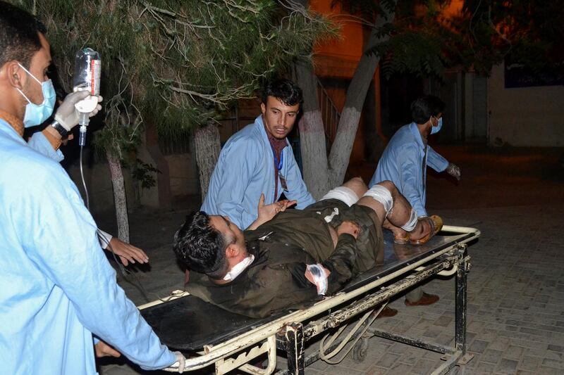 Paramedical staff wheel an injured man after an explosion at a luxury hotel, at a hospital in Quetta, Pakistan. Reuters