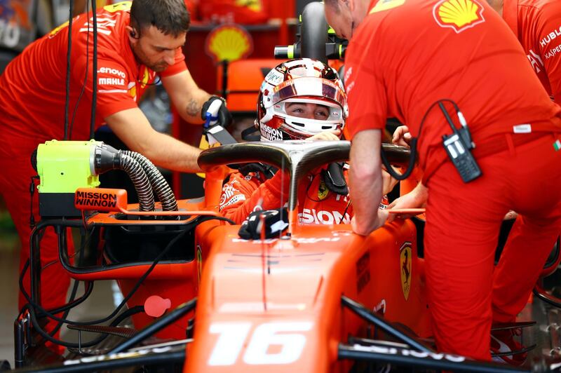 Ferrari's Charles Leclerc during practice.  Reuters