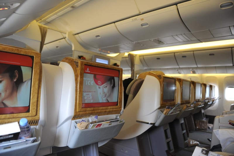 Emirates seat back ICE entertainment system. 