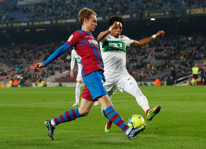 Frenkie de Jong 7 The most advanced of Barca’s midfielders and his boss Xavi kept telling him to push forward. Direct balls through the middle were effective, as was his crowd-pleasing control. Reuters