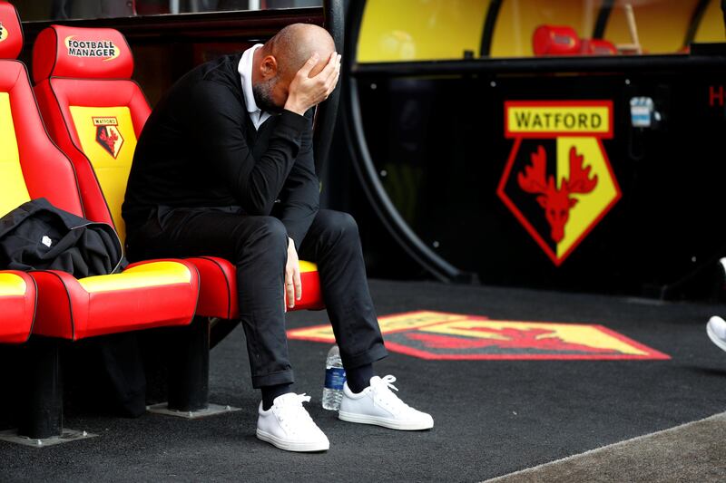 Soccer Football - Premier League - Watford vs Manchester City - Vicarage Road, Watford, Britain - September 16, 2017  Manchester City manager Pep Guardiola before the match   REUTERS/Darren Staples  EDITORIAL USE ONLY. No use with unauthorized audio, video, data, fixture lists, club/league logos or "live" services. Online in-match use limited to 75 images, no video emulation. No use in betting, games or single club/league/player publications. Please contact your account representative for further details.