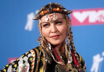 FILE PHOTO: 2018 MTV Video Music Awards - Photo Room - Radio City Music Hall, New York, U.S., August 20, 2018. - Madonna poses backstage. REUTERS/Carlo Allegri/File Photo