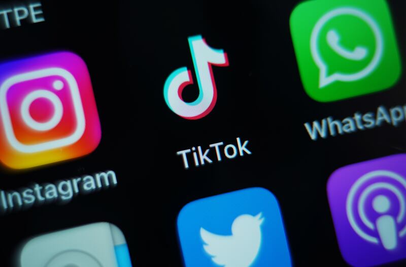 The TikTok app seen on a smartphone. PA