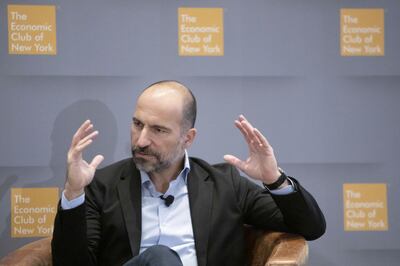 Uber chief executive Dara Khosrowshahi attends a meeting with the Economic Club of New York in December 2019. Reuters