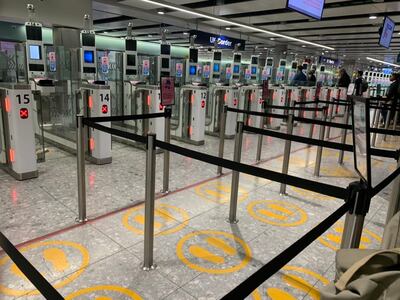 Empty e-gates at Heathrow. Christian Jones / Twitter.
