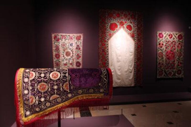 Textiles from central Asia, Morocco and Persia are displayed in the TDIC exhibition A Story of Islamic Embroidery in Nomadic and Urban Traditions at Gallery One in the Emirates Palace.