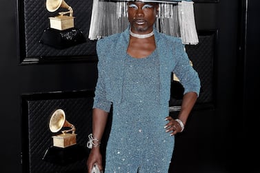 Billy Porter wears a bolero as part of his costume at the Grammy Awards on January 26. EPA 