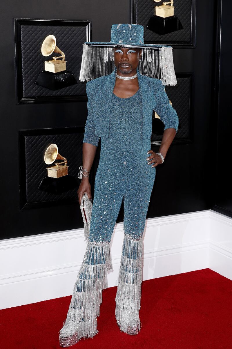 epa08168595 Billy Porter arrives for the 62nd annual Grammy Awards ceremony at the Staples Center in Los Angeles, California, USA, 26 January 2020.  EPA/ETIENNE LAURENT