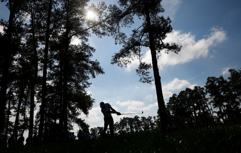 US golfer Rickie Fowler hits his tee-shot on the 4th hole during the third round of the Masters at Augusta on Saturday, November 14. Reuters