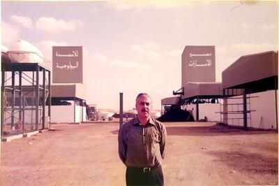 Yahya Al Kodmani at the Emirates bio fertiliser factory, which opened in 1997. Courtesy: Yazen Al Kodmani