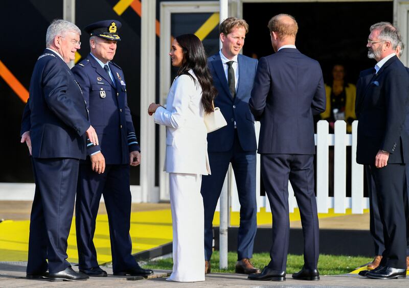 Prince Harry and Meghan, Duchess of Sussex, attend a friends and family reception in The Hague. The Dutch city describes itself the global centre of peace and justice. Reuters