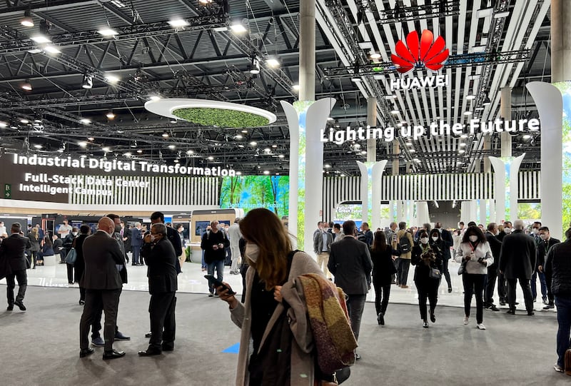 The Huawei Technologies pavilion at the Mobile World Congress in Barcelona. Alvin R. Cabral / The National