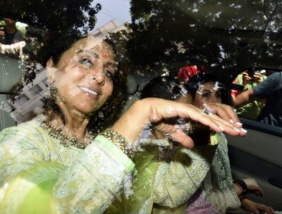 Ranbir Kapoor's mother Neetu Singh arrives for the wedding festivities. Photo: Pallav Paliwal