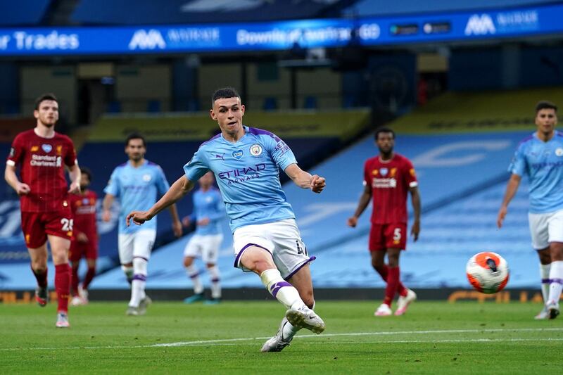 Phil Foden - 9: Gave Robertson a torrid time, lovely one-two with De Bruyne before finishing confidently for the third. A constant menace to Liverpool and another brilliant performance from the young midfielder. Getty