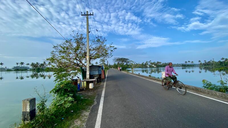 A road between two lagoons led Ayyappan Nair to a beach north of the city of Kochi in Kerala. All photos: Ayyappan Nair unless specified