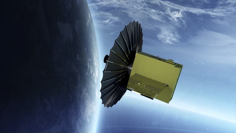 A rendering of the planned radar satellite. Photo: UAE Government Media Office