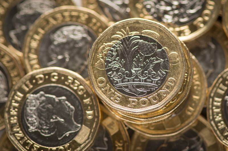 British one pound coins. Monday July 10, 2023. PA