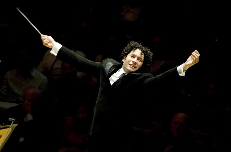 The conductor Gustavo Dudamel in action. Mathew Imaging