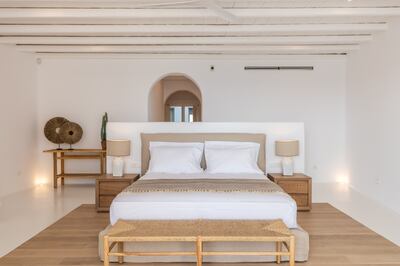 Clean lines and modern design inside the $8.2 million Mykonos mansion. Courtesy Engel and Voelkers