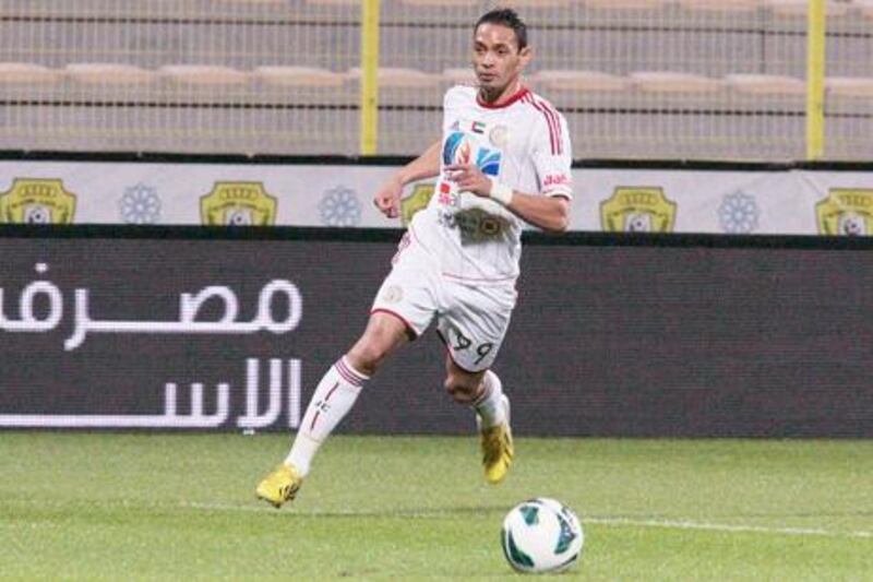 Ricardo Oliveira in action for Al Jazira at the Zabeel Stadium.