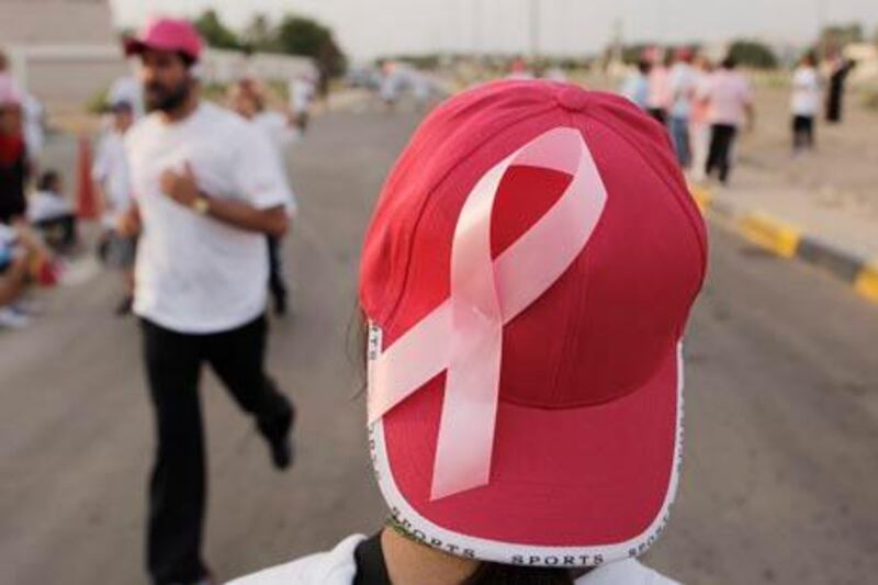 AL AIN, UNITED ARAB EMIRATES - October 23, 2009: Eager participants in the 3rd Annual Run / Walk for Breast Cancer in Al Ain.

( Ryan Carter / The National )AL AIN, UNITED ARAB EMIRATES - October 23, 2009: A participant awaits friends at the finish line of the 3rd Annual Run / Walk for Breast Cancer in Al Ain.

( Ryan Carter / The National )