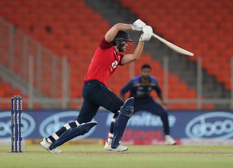 England batsman Dawid Malan on his way to 14. PA