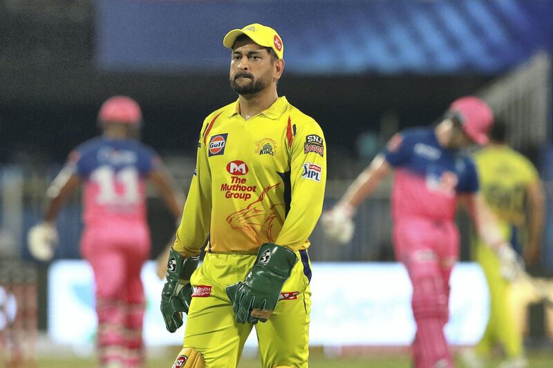 Mahendra Singh Dhoni captain of CSK during match 4 of season 13 of the Indian Premier League (IPL) between Rajasthan Royals 
and Chennai Super Kings held at the Sharjah Cricket Stadium, Sharjah in the United Arab Emirates on the 24th September 2020.  Photo by: Rahul Gulati  / Sportzpics for BCCI